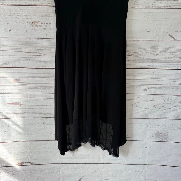 BCBGMAXAZRIA New Mesh & Jersey Crossover Dress Black Combo Size Small - Picture 6 of 14